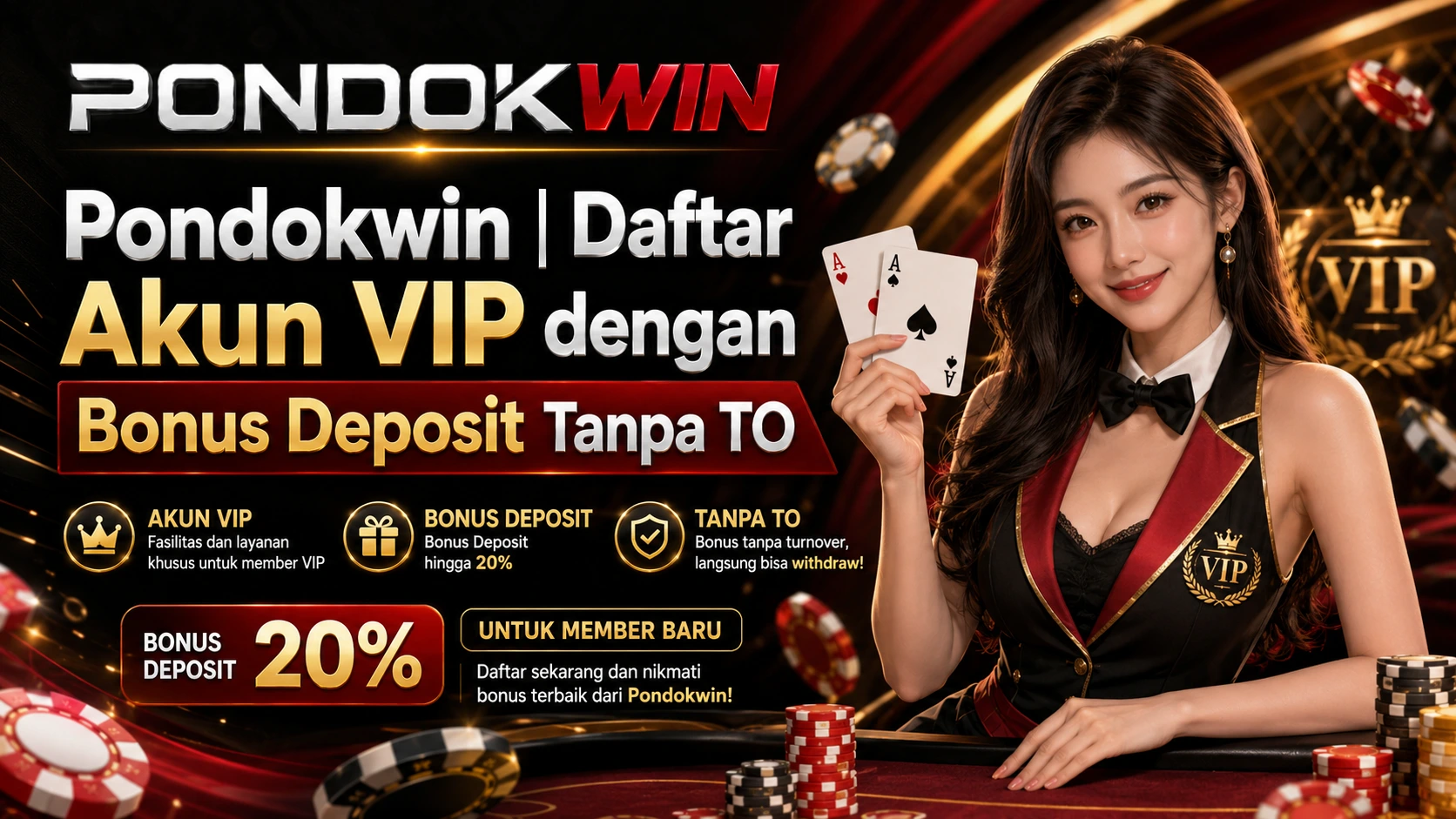 Pondokwin | Daftar Akun VIP dengan Bonus Deposit Tanpa TO